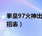 拳皇97火神出招表?yè)u桿帶圖（拳皇97火神出招表）