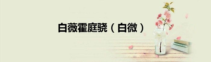 白薇霍庭驍（白微）