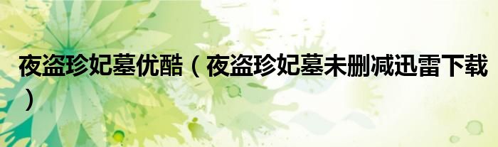 夜盜珍妃墓優(yōu)酷（夜盜珍妃墓未刪減迅雷下載）