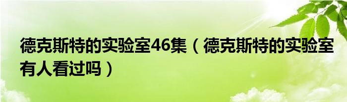 德克斯特的實(shí)驗(yàn)室46集（德克斯特的實(shí)驗(yàn)室有人看過(guò)嗎）