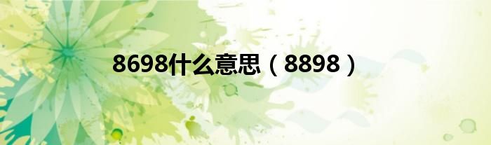8698什么意思（8898）
