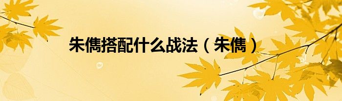 朱儁搭配什么戰(zhàn)法（朱儁）