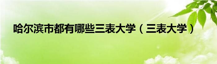 哈爾濱市都有哪些三表大學(xué)（三表大學(xué)）