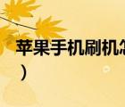 蘋果手機刷機怎么刷自己刷機（蘋果3gs刷機）