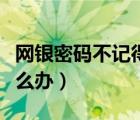 網(wǎng)銀密碼不記得了怎么辦（網(wǎng)銀密碼忘記了怎么辦）