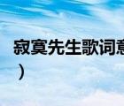 寂寞先生歌詞意思是什么（寂寞先生歌詞意思）