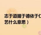 志于道據(jù)于德依于仁游于藝感悟（志于道據(jù)于德依于仁游于藝什么意思）