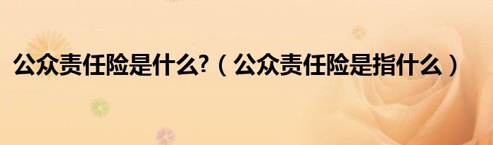 公眾責(zé)任險(xiǎn)是什么?（公眾責(zé)任險(xiǎn)是指什么）