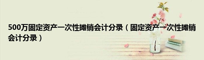 500萬固定資產(chǎn)一次性攤銷會計(jì)分錄（固定資產(chǎn)一次性攤銷會計(jì)分錄）
