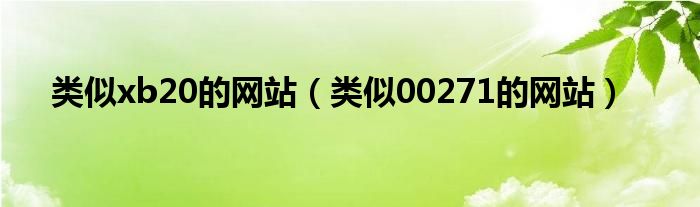 類(lèi)似xb20的網(wǎng)站（類(lèi)似00271的網(wǎng)站）
