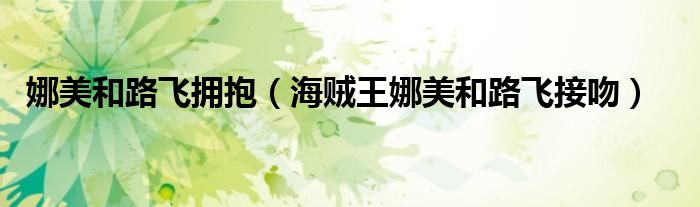 娜美和路飛擁抱（海賊王娜美和路飛接吻）