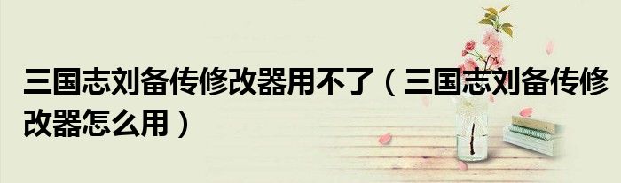 三國(guó)志劉備傳修改器用不了（三國(guó)志劉備傳修改器怎么用）