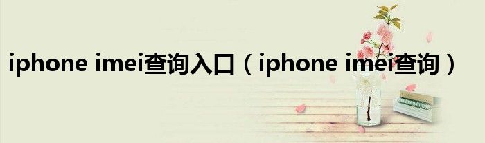 iphone imei查詢入口（iphone imei查詢）
