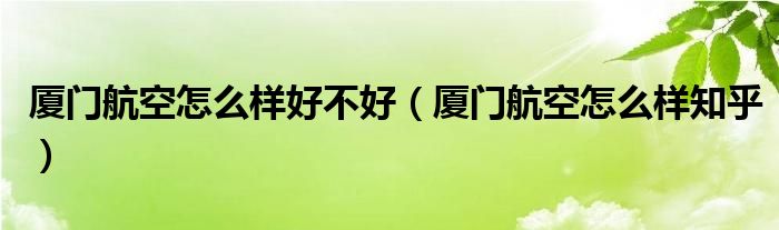 廈門航空怎么樣好不好（廈門航空怎么樣知乎）