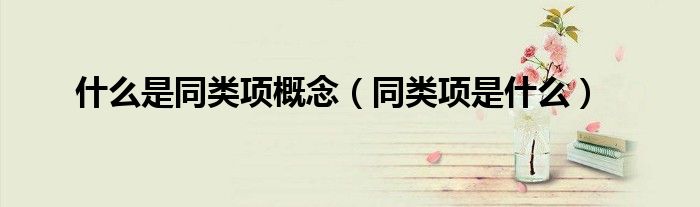 什么是同類項概念（同類項是什么）