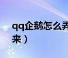 qq企鵝怎么弄出來2021（qq企鵝怎么弄出來）