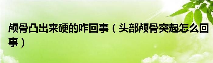 顱骨凸出來硬的咋回事（頭部顱骨突起怎么回事）