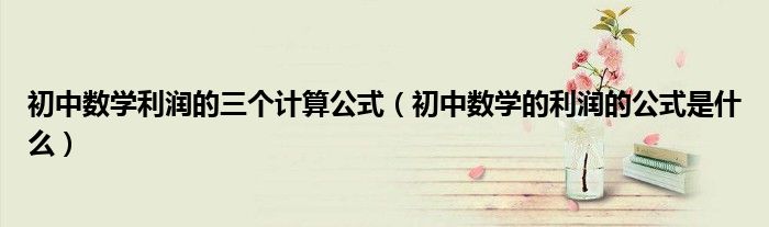 初中數(shù)學(xué)利潤的三個計算公式（初中數(shù)學(xué)的利潤的公式是什么）