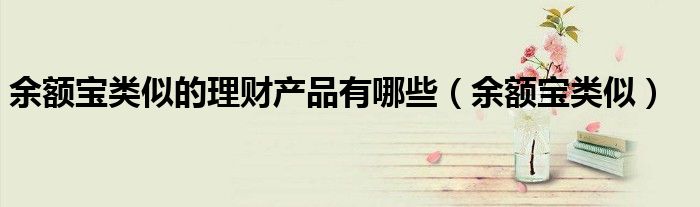 余額寶類似的理財(cái)產(chǎn)品有哪些（余額寶類似）