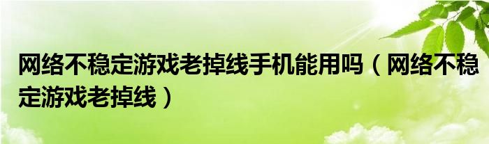 網(wǎng)絡(luò)不穩(wěn)定游戲老掉線手機(jī)能用嗎（網(wǎng)絡(luò)不穩(wěn)定游戲老掉線）