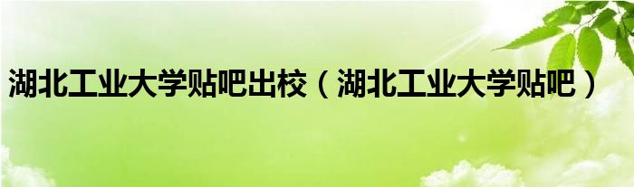 湖北工業(yè)大學(xué)貼吧出校（湖北工業(yè)大學(xué)貼吧）