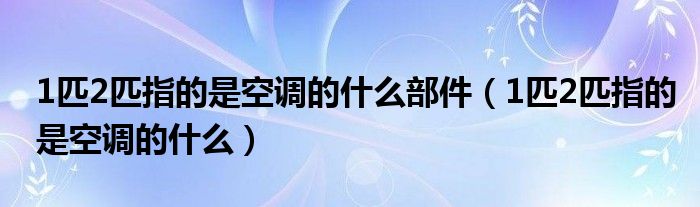 1匹2匹指的是空調(diào)的什么部件（1匹2匹指的是空調(diào)的什么）