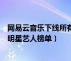 網(wǎng)易云音樂下線所有明星藝人榜單疒（網(wǎng)易云音樂下線所有明星藝人榜單）