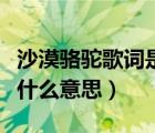 沙漠駱駝歌詞是什么意思啊（沙漠駱駝歌詞是什么意思）