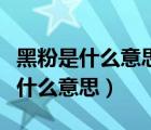 黑粉是什么意思表達了什么樣的感情（黑粉是什么意思）