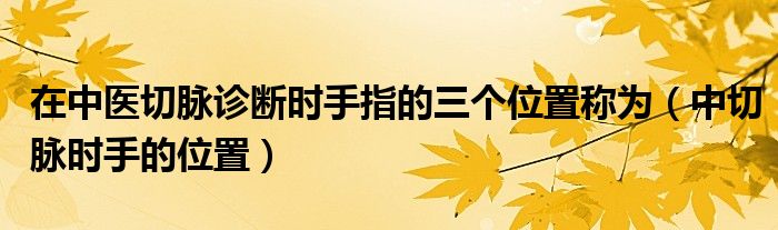 在中醫(yī)切脈診斷時手指的三個位置稱為（中切脈時手的位置）