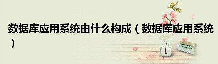 數(shù)據(jù)庫應(yīng)用系統(tǒng)由什么構(gòu)成（數(shù)據(jù)庫應(yīng)用系統(tǒng)）