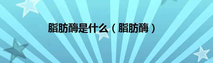 脂肪酶是什么（脂肪酶）