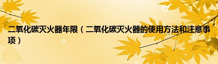 二氧化碳滅火器年限（二氧化碳滅火器的使用方法和注意事項(xiàng)）