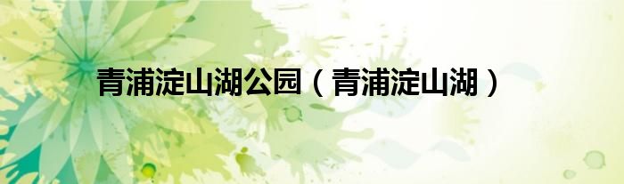 青浦淀山湖公園（青浦淀山湖）