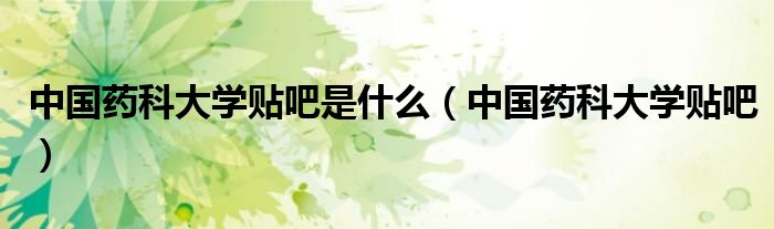 中國藥科大學(xué)貼吧是什么（中國藥科大學(xué)貼吧）
