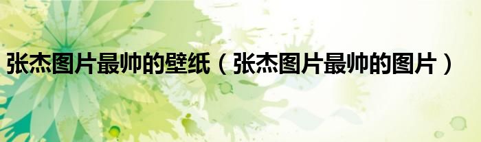 張杰圖片最帥的壁紙（張杰圖片最帥的圖片）