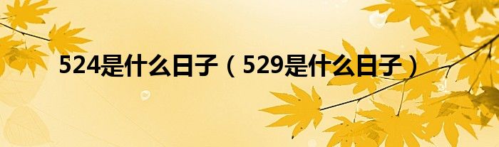 524是什么日子（529是什么日子）