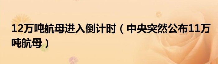 12萬噸航母進入倒計時（中央突然公布11萬噸航母）