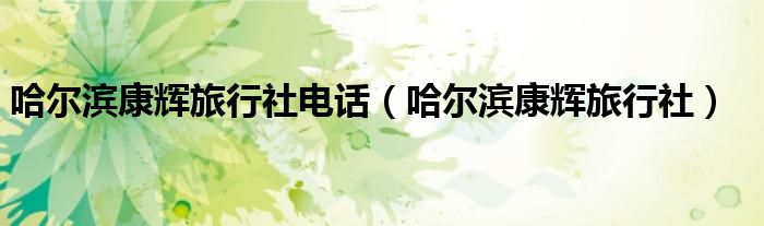 哈爾濱康輝旅行社電話（哈爾濱康輝旅行社）