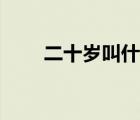 二十歲叫什么別稱（二十歲叫什么）