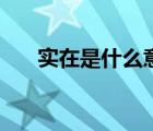 實(shí)在是什么意思呀（實(shí)在是什么意思）