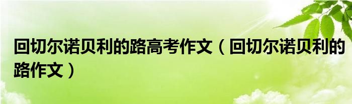 回切爾諾貝利的路高考作文（回切爾諾貝利的路作文）