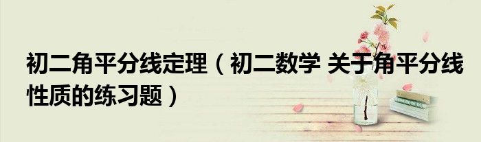 初二角平分線定理（初二數(shù)學(xué) 關(guān)于角平分線性質(zhì)的練習(xí)題）