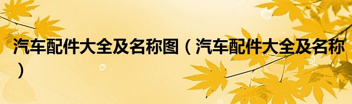 汽車配件大全及名稱圖（汽車配件大全及名稱）