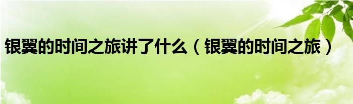 銀翼的時間之旅講了什么（銀翼的時間之旅）