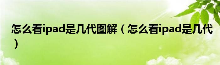 怎么看ipad是幾代圖解（怎么看ipad是幾代）