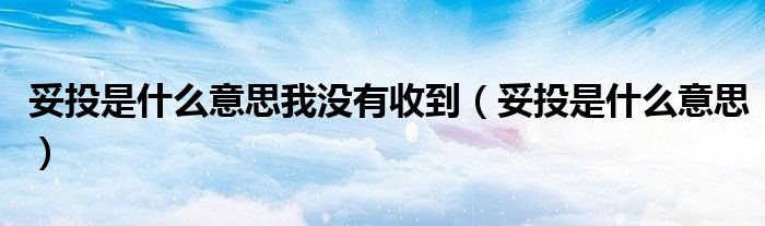 妥投是什么意思我沒有收到（妥投是什么意思）