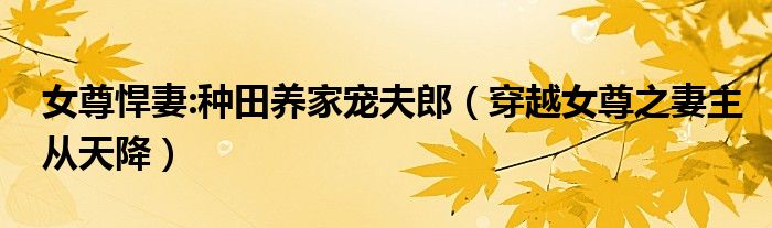 女尊悍妻:種田養(yǎng)家寵夫郎（穿越女尊之妻主從天降）