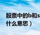 股票中的b和s什么意思區(qū)別（股票中的b和S什么意思）