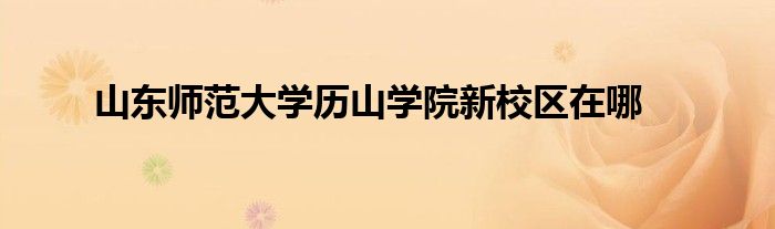 山東師范大學(xué)歷山學(xué)院新校區(qū)在哪